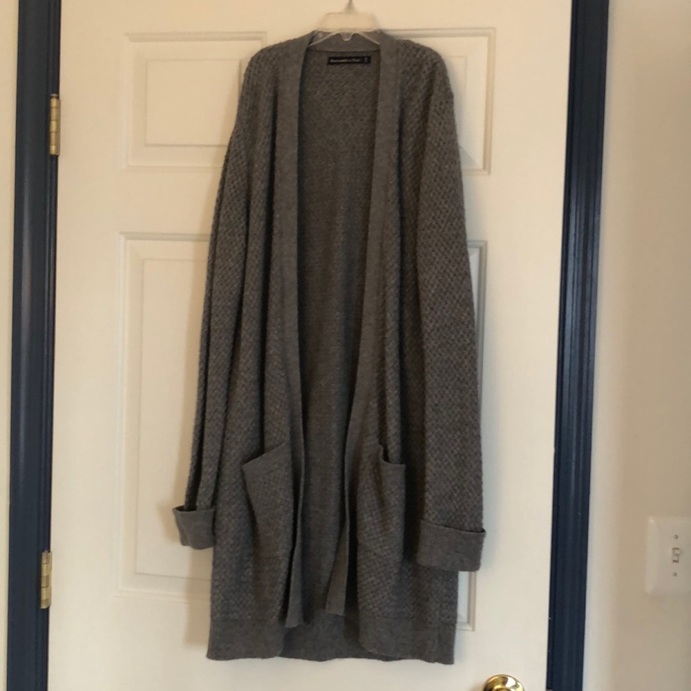 Grey knit Abercrombie draping sweater